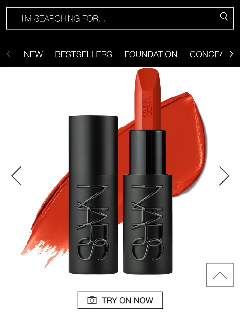 NARS Creamy Brick Red Lipstick in “insolent”